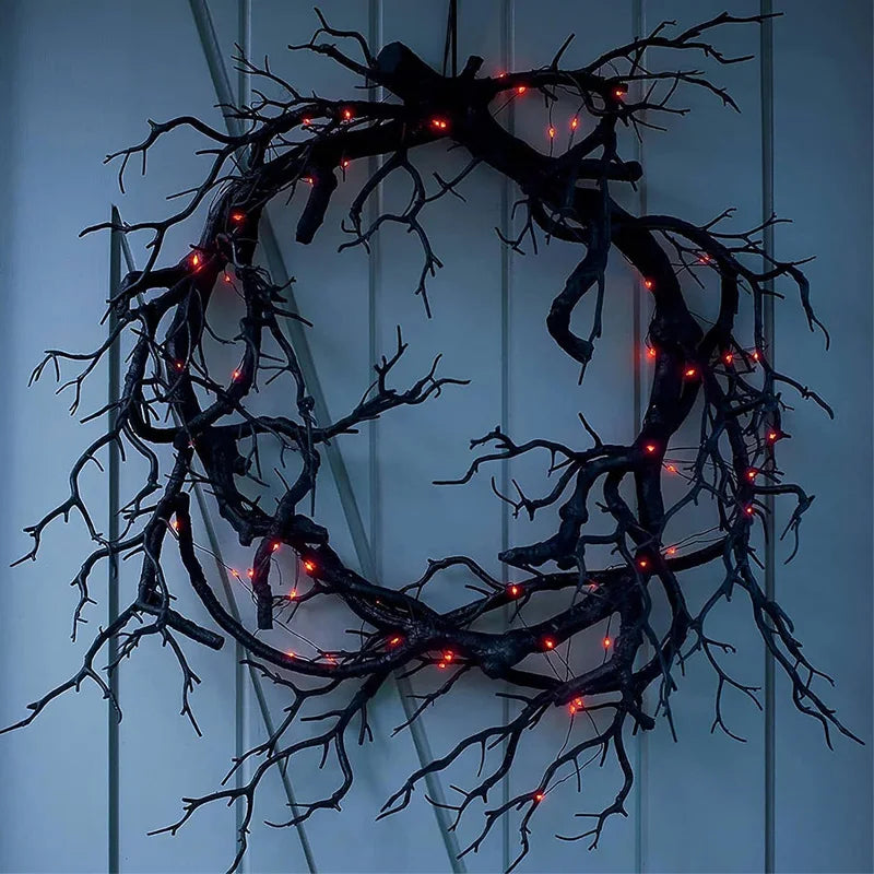 Haunted Night LED Door Wreath