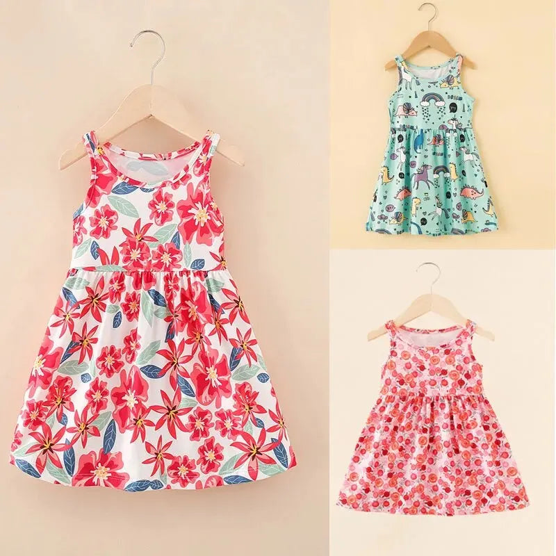 Sleeveless Printed Dress For Girl