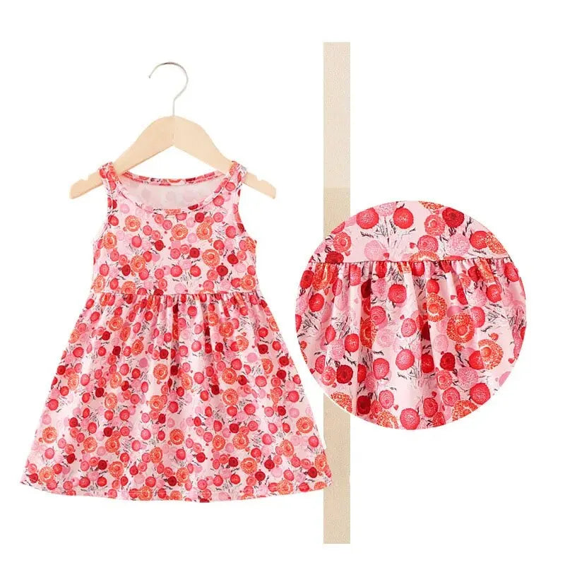 Sleeveless Printed Dress For Girl