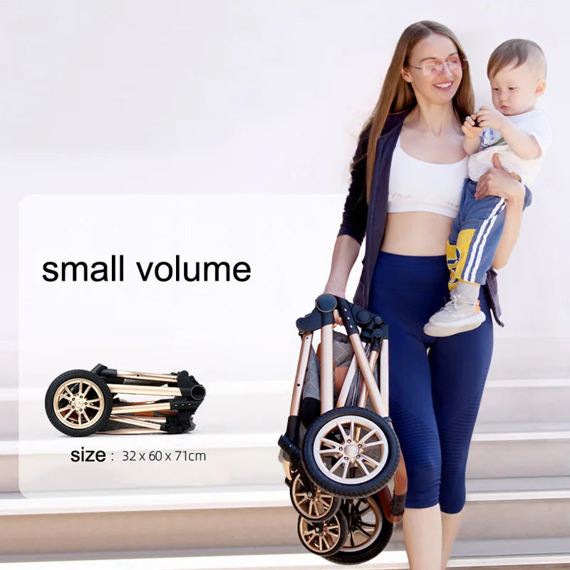 Luxury High-Landscape Baby Stroller 2-in-1