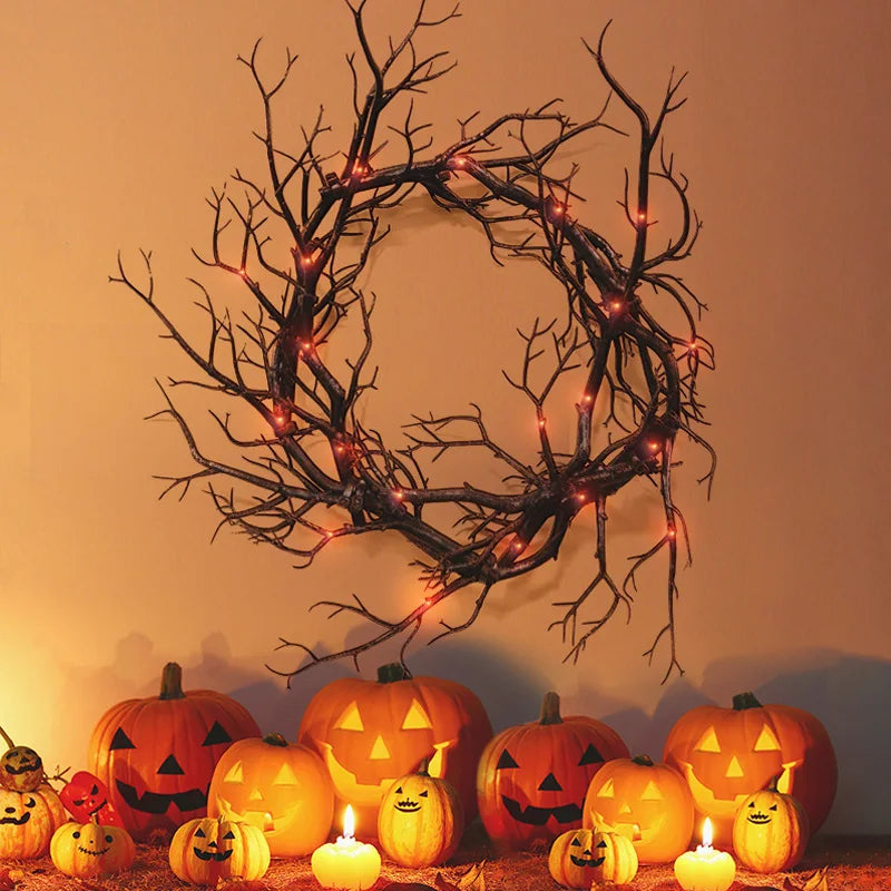 Haunted Night LED Door Wreath