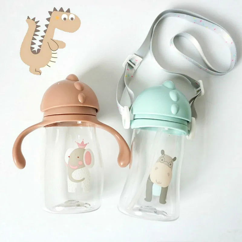 Kid's Straw Bottle With Shoulder Strap