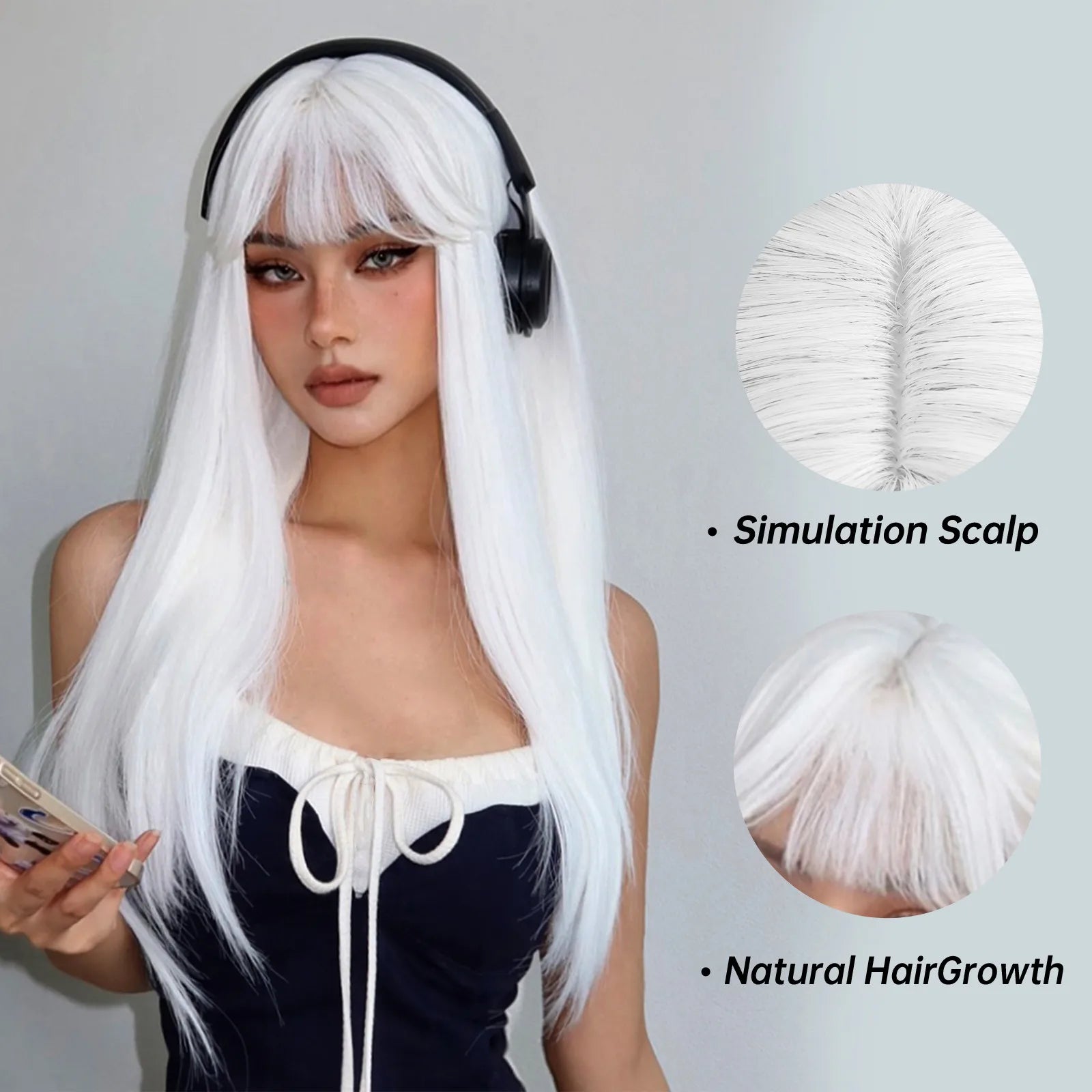 Long Straight Cosplay Wigs for Women