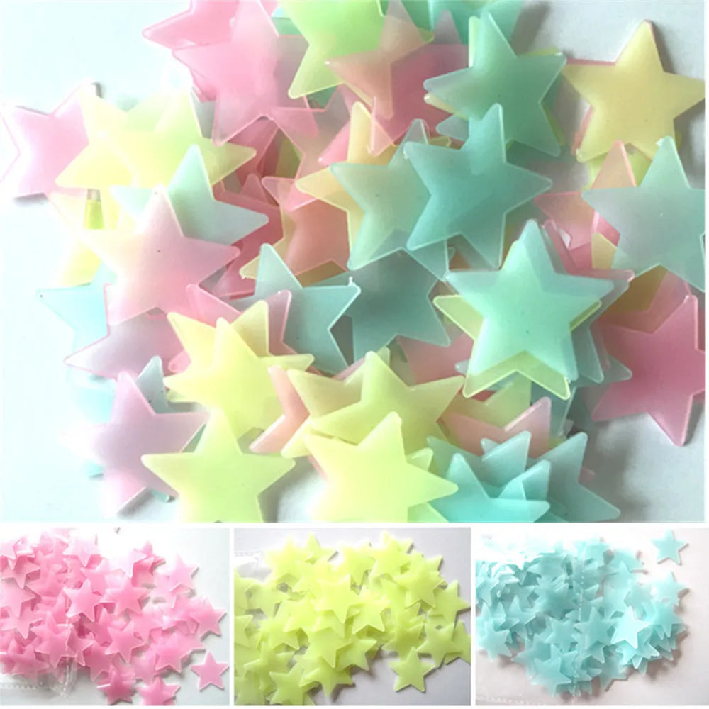 100pcs Glow Stars Wall Stickers