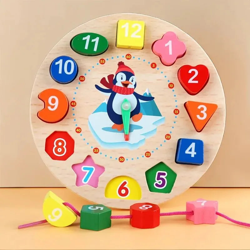 Wood Clock Puzzle Educational Toy