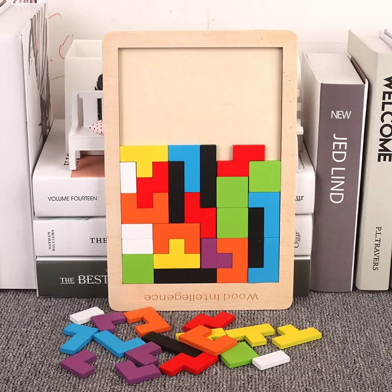 Colorful Wooden Tetris Game