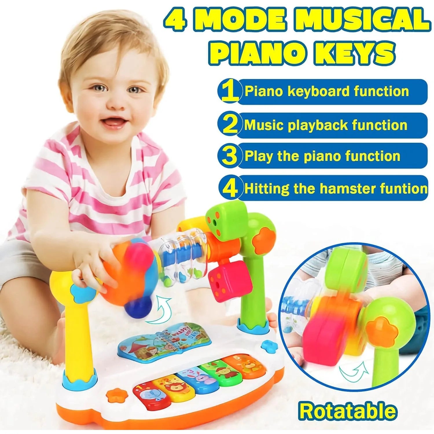 Rotating Musical Baby Piano